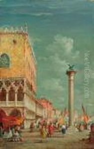 Piazza San Marco Con Il Palazzo Ducale E La Riva Degli Schiavoni by E. Zeno