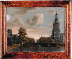 A Verre Eglomise Of A View On The Singel A Verre Eglomise Of A View On The Singel