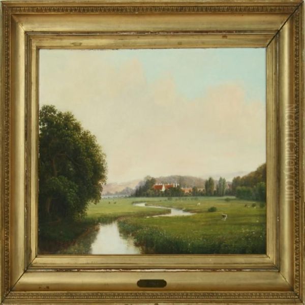 Summer Landscape At Bidstrup Manor, Denmark - view 1