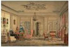 Interior In The House Of Lord Chamberlain O'neill, Strandraede, Copenhagen by Christian Olavius Zeuthen