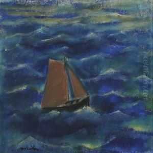 Seascape With A Sailing Ship by Ernst Zeuthen