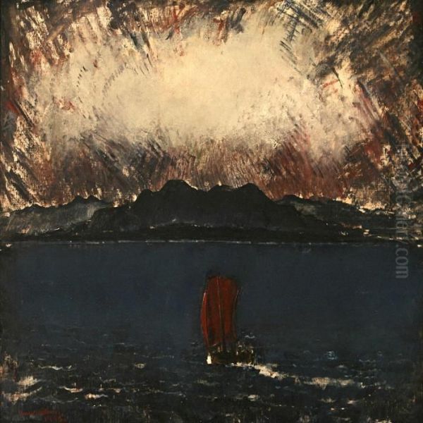 Sailing Ship At The Sea,
Sunrise - view 1