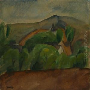 Landscape With Churchand Houses by Ernst Zeuthen