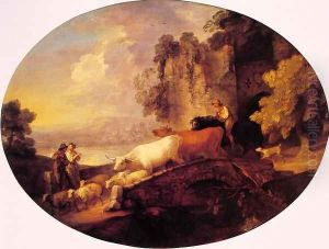 River Landscape with Rustic Lovers