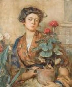 A Portrait Of A Young Lady by Alessandro Zezzos