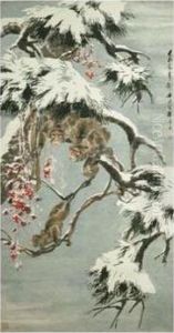 Apes Among Snowy Pines