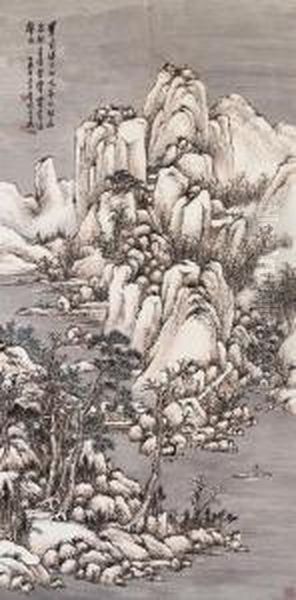 Temple Among Winter Peaks - view 1
