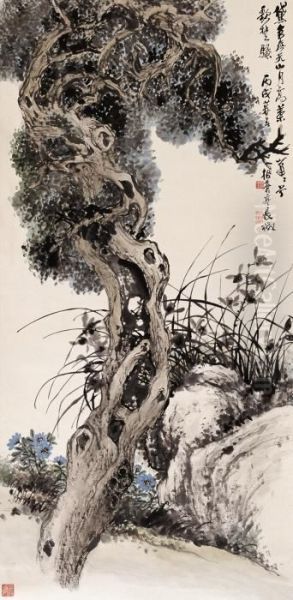 Cypress And Orchid - view 1