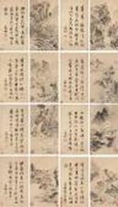 Landscape And Calligraphy by Zhengming Wen
