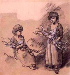 Study of Girls Carrying Faggots