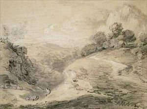A Hilly Landscape with Shepherd and Sheep