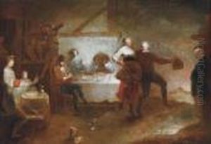 A Peasant Dance In A Tavern by Januarius Zick