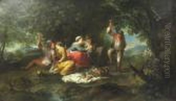 Peasants Carousing In A Wooded Landscape - view 1