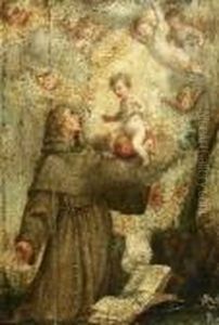 Der Hl. Antonius Von Padua Mit Jesuskind Im Engelsreigen by Januarius Zick