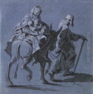 Die Flucht Nach Agypten by Januarius Zick