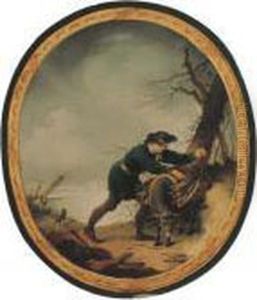 A Peasant Loading Firewood Onto His Mule