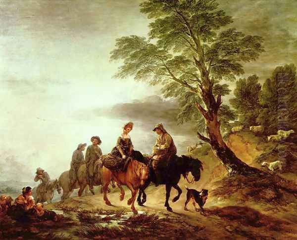 Open Landscape with Mounted Peasants - view 1