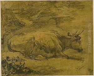 Study of a Cow in a Landscape