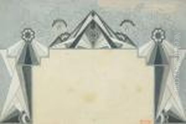 ] "zig". A Watercolour Set Design In Art Deco Style - view 1
