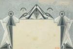 ] "zig". A Watercolour Set Design In Art Deco Style by Louis Gaudin Zig