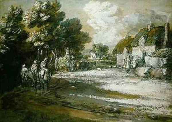 Travellers Passing a Village - view 1