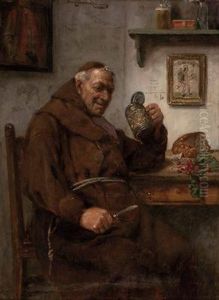 Monch Bei Der Brotzeit