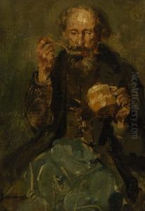 Alter Mann Bei Der Rast. by Ernst Karl Georg Zimmermann