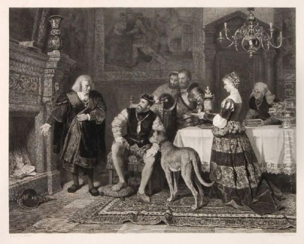144 Friedrich Wilhelm Zimmermann, Hofische Szene. 2nd Half 19th Cent - view 1