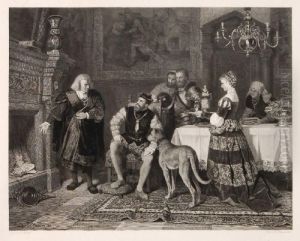 144 Friedrich Wilhelm Zimmermann, Hofische Szene. 2nd Half 19th Cent by Friedrich Zimmermann
