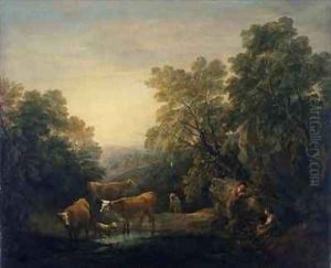 Rocky landscape with Hagar and Ishmael 2 by Thomas Gainsborough