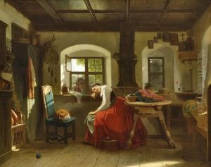 Der Verehrer Am Fenster by Reinhard Sebastian Zimmermann