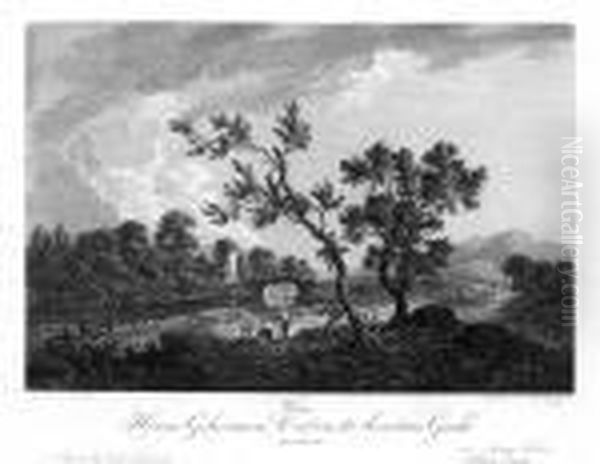 Flusslandschaft Mit Ruine Und Passanten, Nach Brandt - view 1