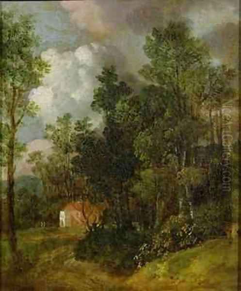 Wooded Landscape with Country House and Two Figures - view 1