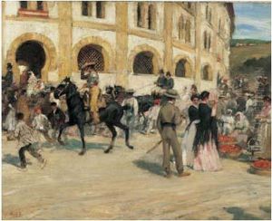 L'entree Des Arenes by Henri Achille Zo