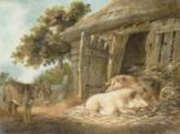 Donkey And Pigs - view 1