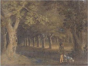 A Hunter On A Woodland Path; A Ram; A Goat