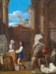 Ein Bildhauer In Seinerwerkstatt by Giuseppe Zocchi