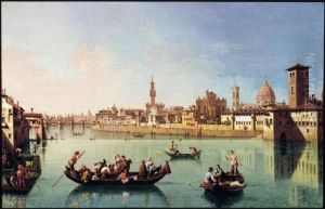Florence, A View Of The Arno Taken From The Porta A San Niccolo by Giuseppe Zocchi