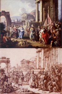 The Meeting Of Jeptha And His Daughter: A Painting And A Drawing