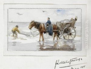 Shell Fishers In The Breakers by Jan Zoetelief Tromp