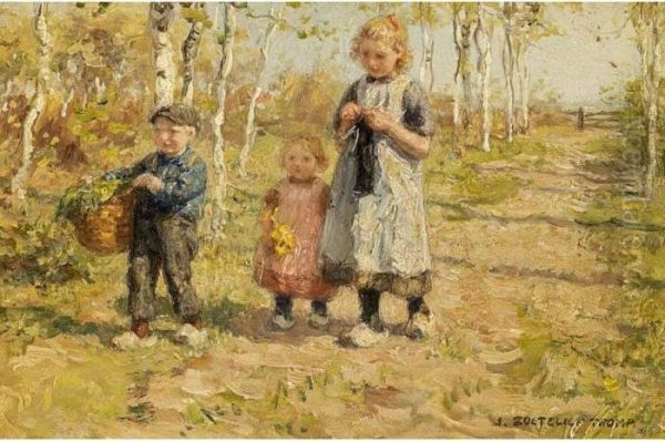 Children On A Country Lane - view 1