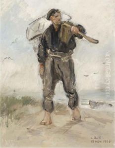 A Shell Fisher In The Dunes by Jan Zoetelief Tromp