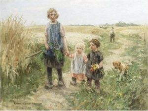 Children Walking In The Fields Children Walking In The Fields
