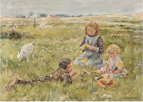 Children In A Meadow - view 1