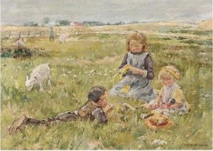 Children In A Meadow Children In A Meadow