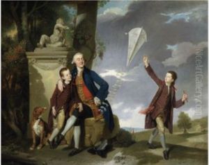 Portrait Of George Fitzgerald With His Sons George And Charles