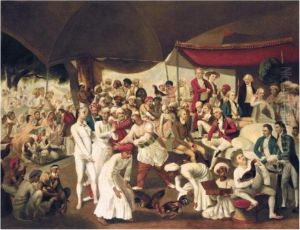 Colonel Mordaunt's Cockfight At Lucknow by Johann Zoffany