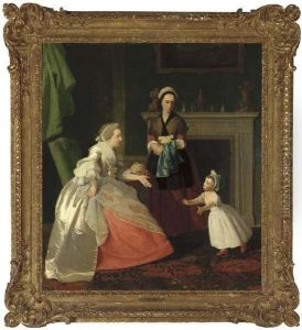 An Interior With Two Women And A Child by Johann Zoffany