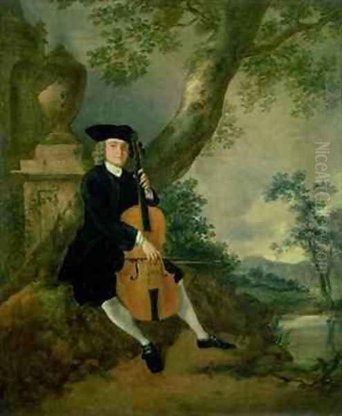 The Rev John Chafy Playing a Cello - view 1