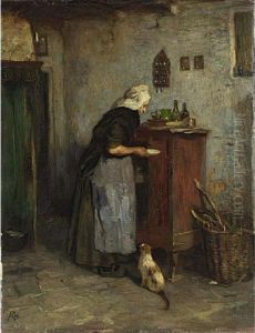Feeding The Cat; Together With A Work By Roland Larij by Jacques Abraham Zon